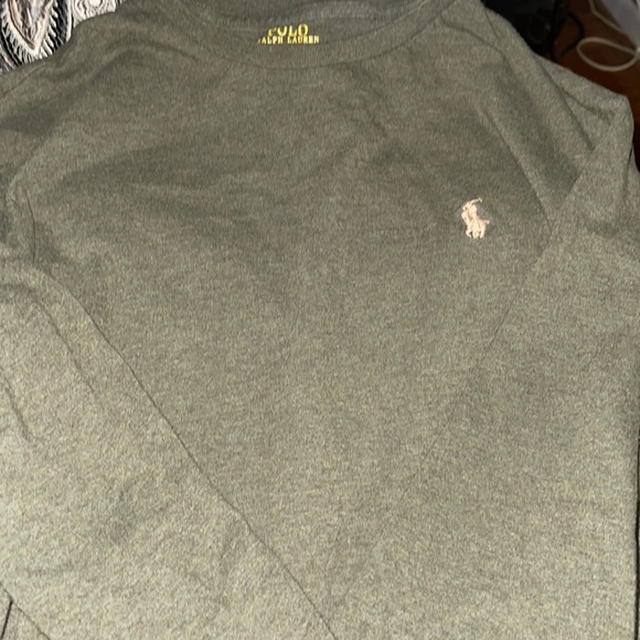 Polo Ralph Lauren Mens small long sleeve olive green with tan polo man small - Picture 3 of 11